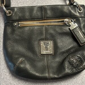 Tignanello Dark Leather Crossbody Bag